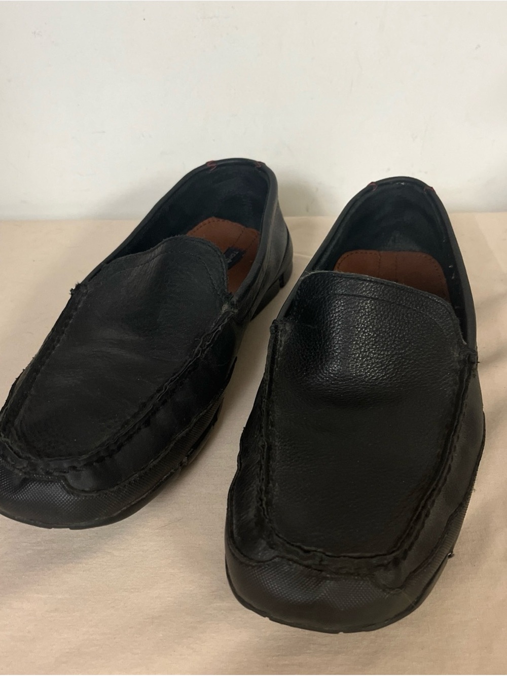 Tommy Hilfiger Men’s Driving Loafers Black Leather Size 9.5M